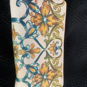 Brighton Blue and Orange Wallet with Floral Design